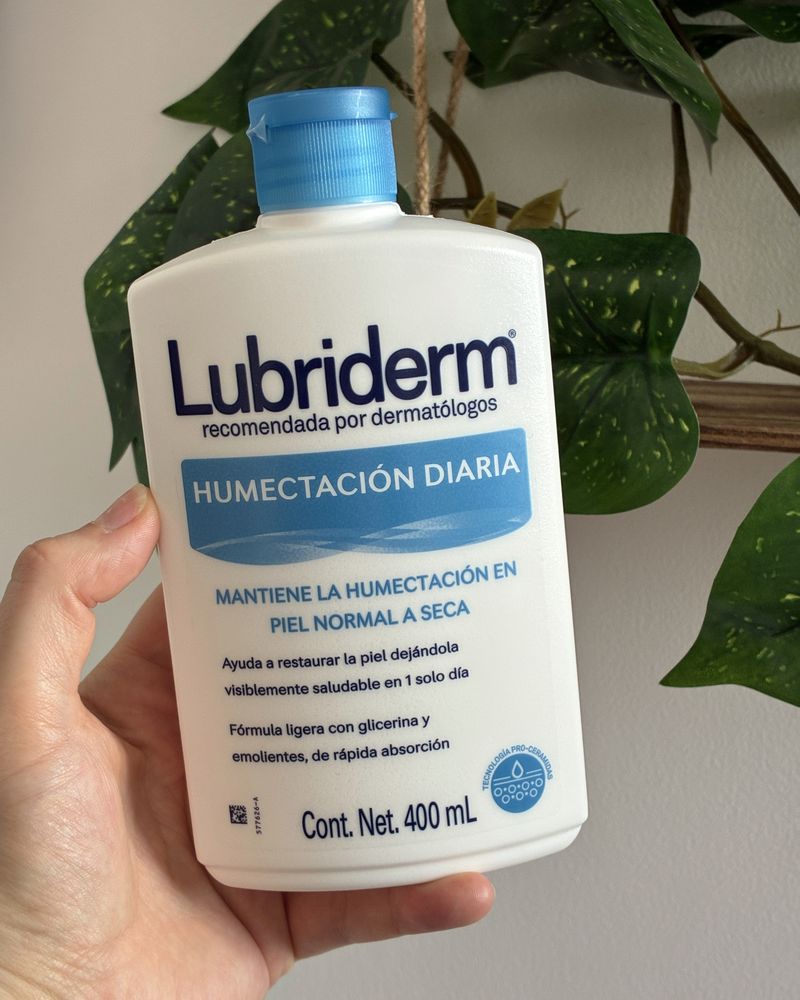 The Lubriderm bottle in my hand